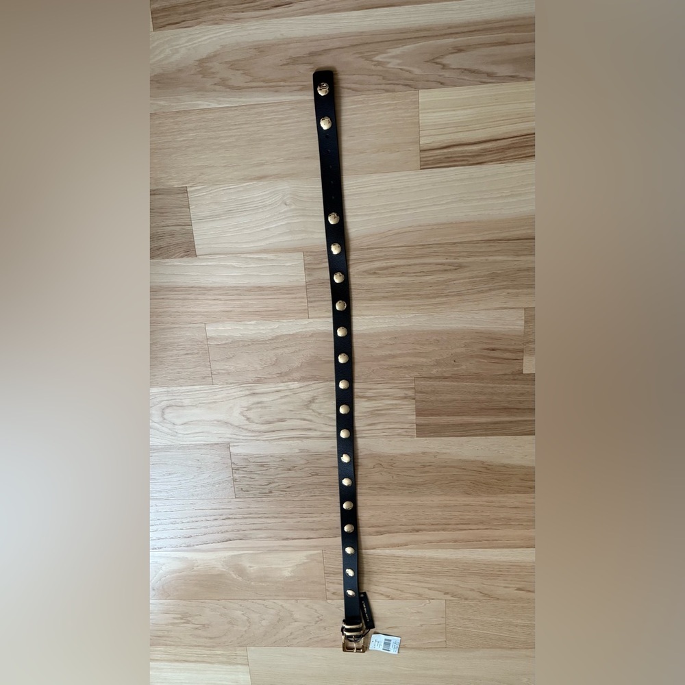 B-Low the Belt Phinix Moto Leather Black and Gold Studded Belt Size XL Suede Lng - Picture 7 of 10
